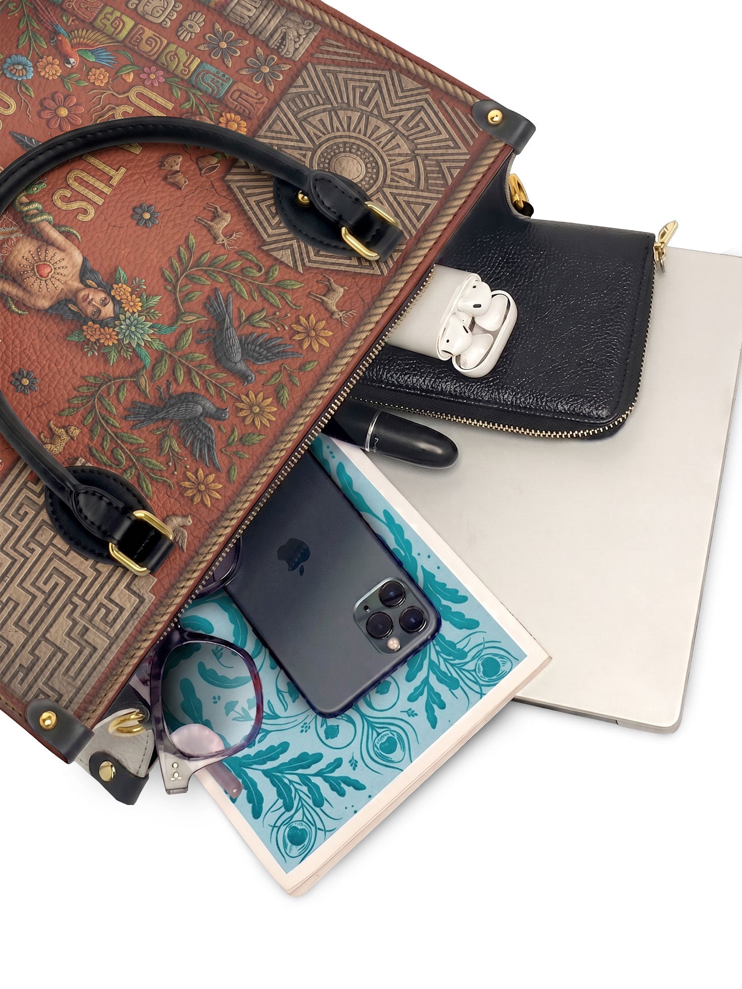 "Usa tus raíces con orgullo" ver.1 Leather Handbag - interior | Paleta Bags