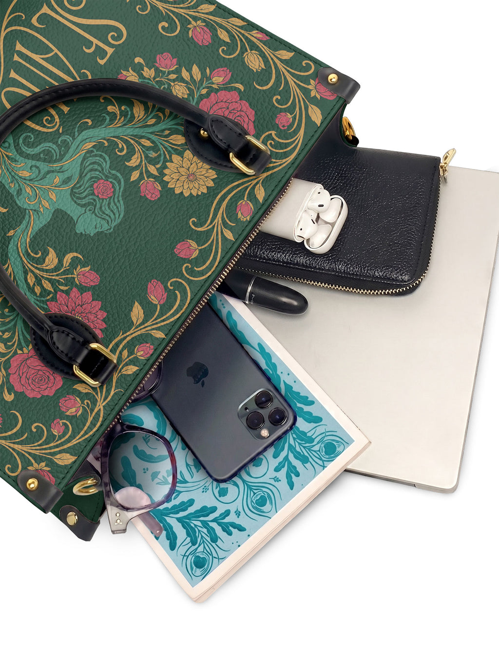 "Se amó hasta florecer" ver.3 Leather Handbag - interior | Paleta Bags