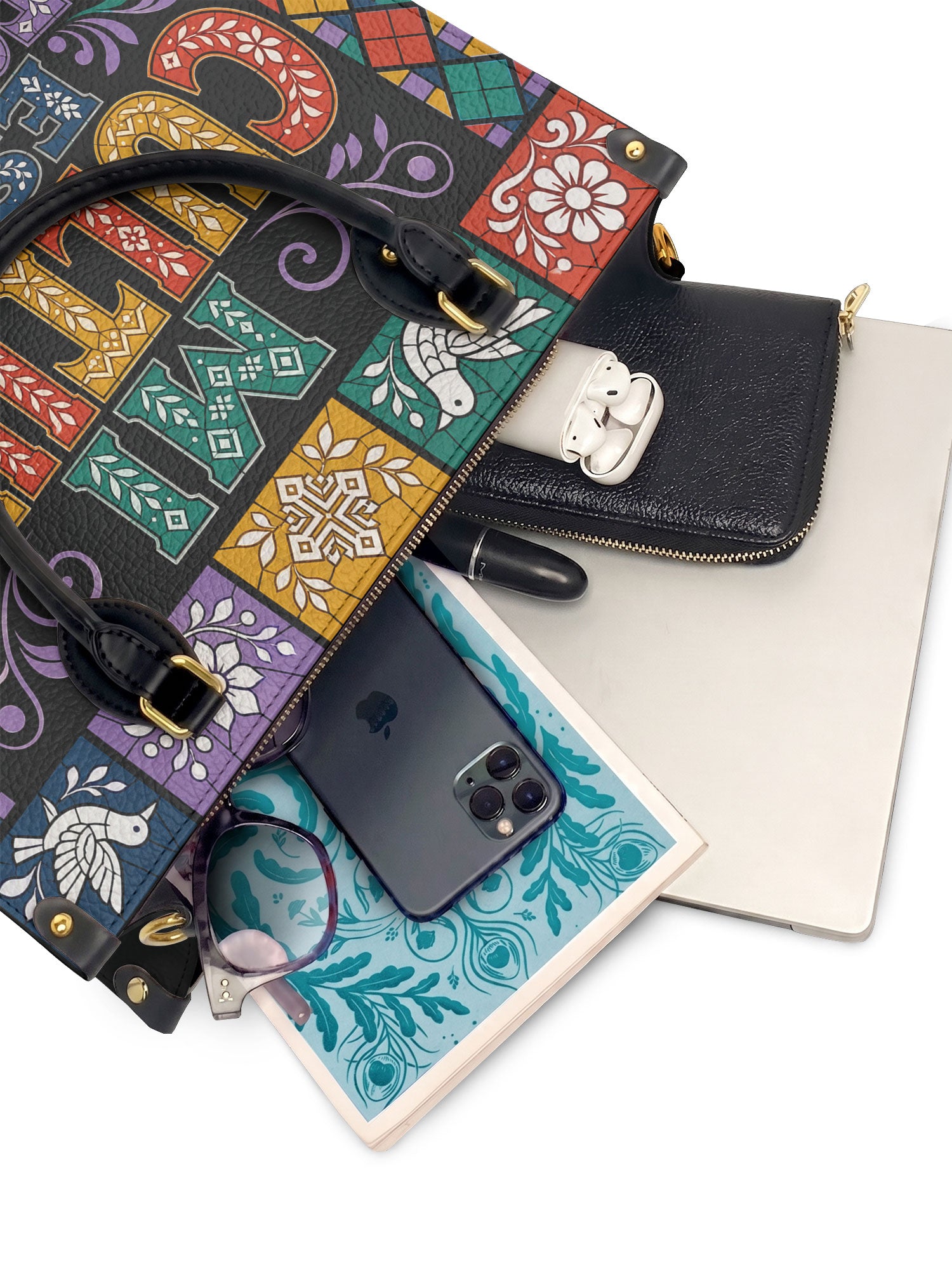 "Mi cultura es mi fortaleza" ver.4 Leather Handbag - interior | Paleta Bags