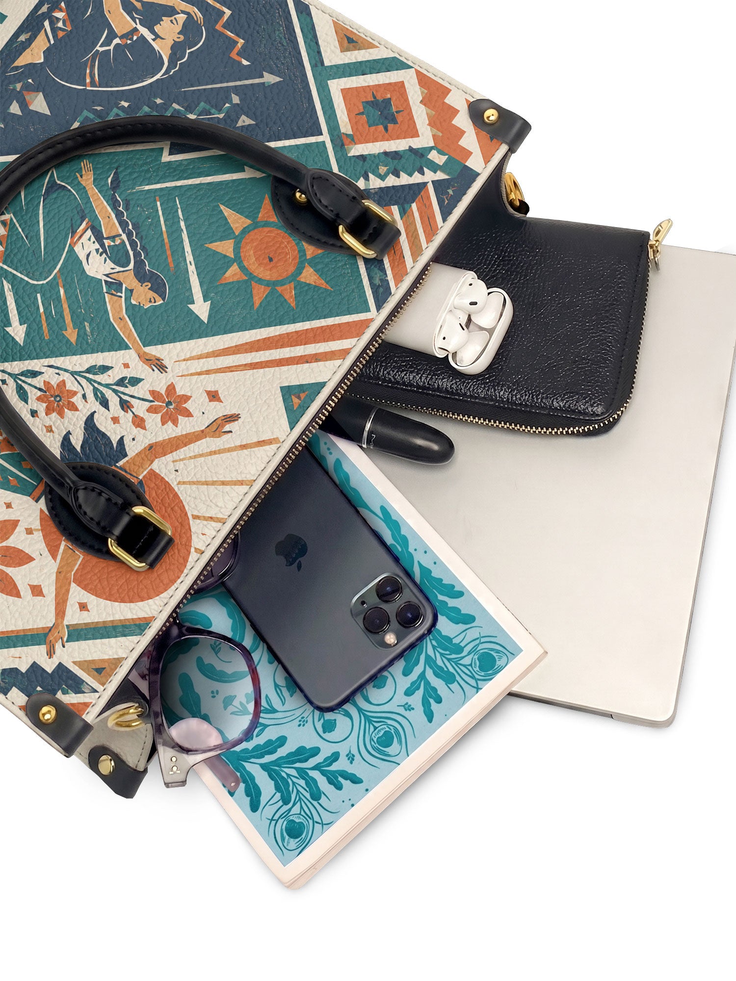 "Caí, me levanté, florecí" ver.3 Leather Handbag - interior | Paleta Bags