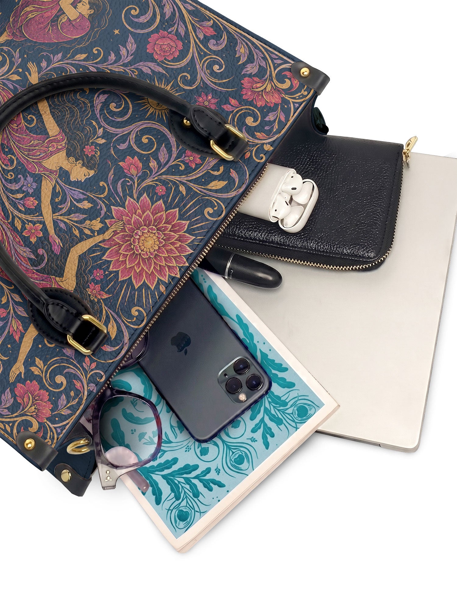 "Caí, me levanté, florecí" ver.5 Leather Handbag - interior | Paleta Bags