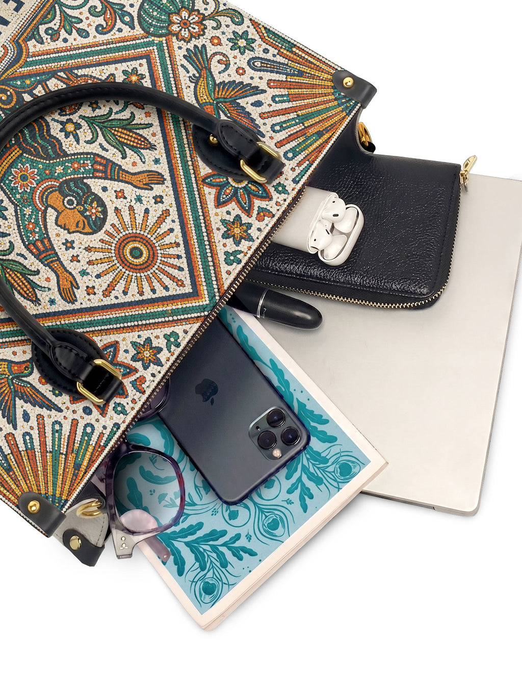 "Me merezco todo lo bueno" ver.5 Leather Handbag - interior | Paleta Bags