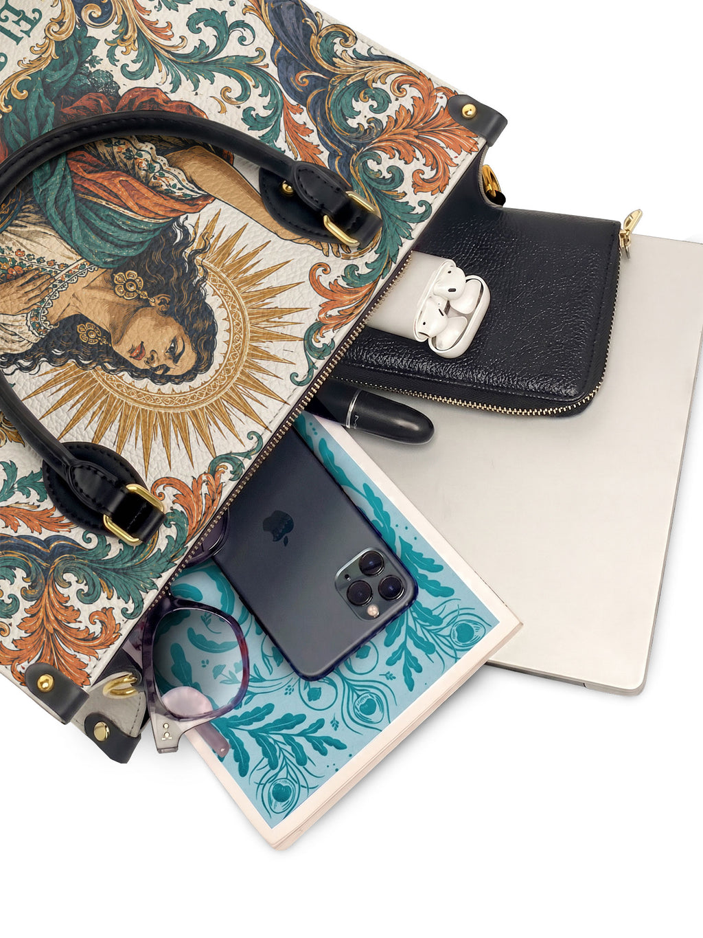 "El dolor me enseñó a ser fuerte" ver.5 Leather Handbag - interior | Paleta Bags
