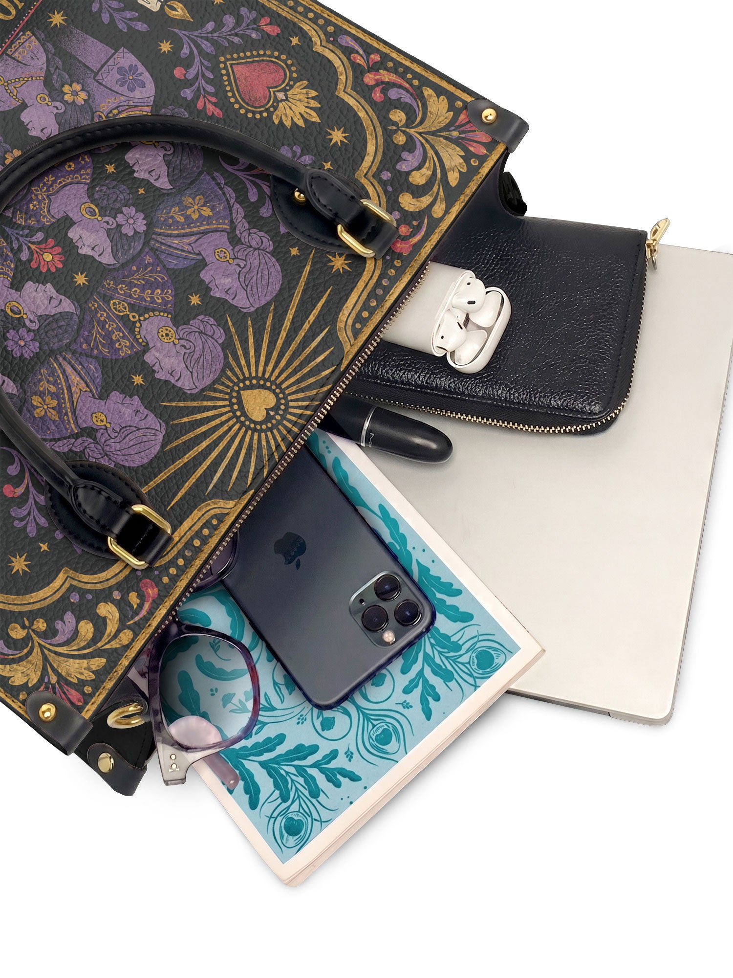"Llevo a mis ancestros en la sangre" ver.3 Leather Handbag - interior | Paleta Bags