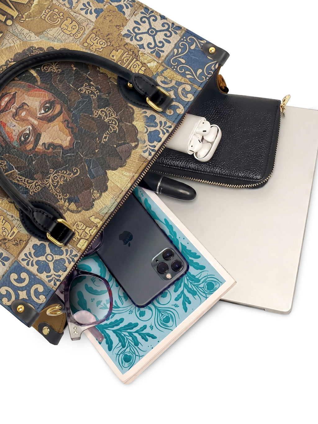 "Mi Raíz es Oro" ver.3 Leather Handbag - interior | Paleta Bags
