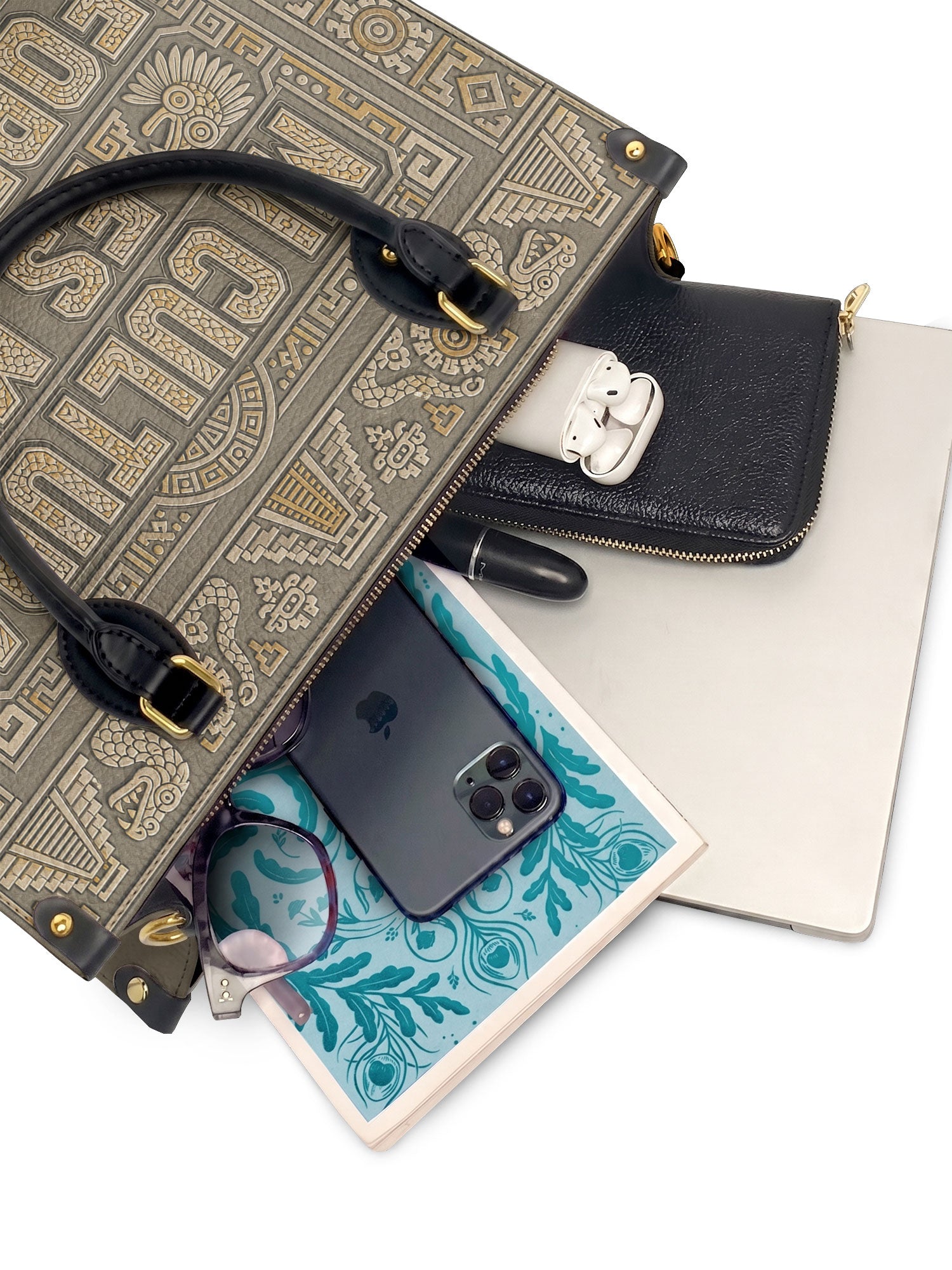 "Mi cultura es mi fortaleza" ver.5 Leather Handbag - interior | Paleta Bags