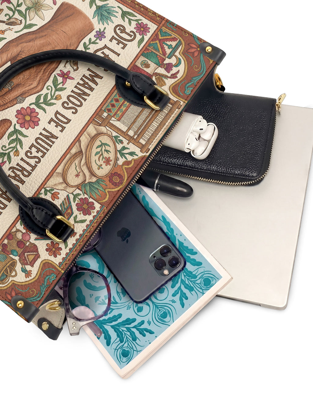 "De las manos de nuestras abuelas a las nuestras" ver.4 Leather Handbag - interior | Paleta Bags