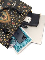"Eres la mujer que alguna vez soñaste ser" ver.2 Leather Handbag - interior | Paleta Bags