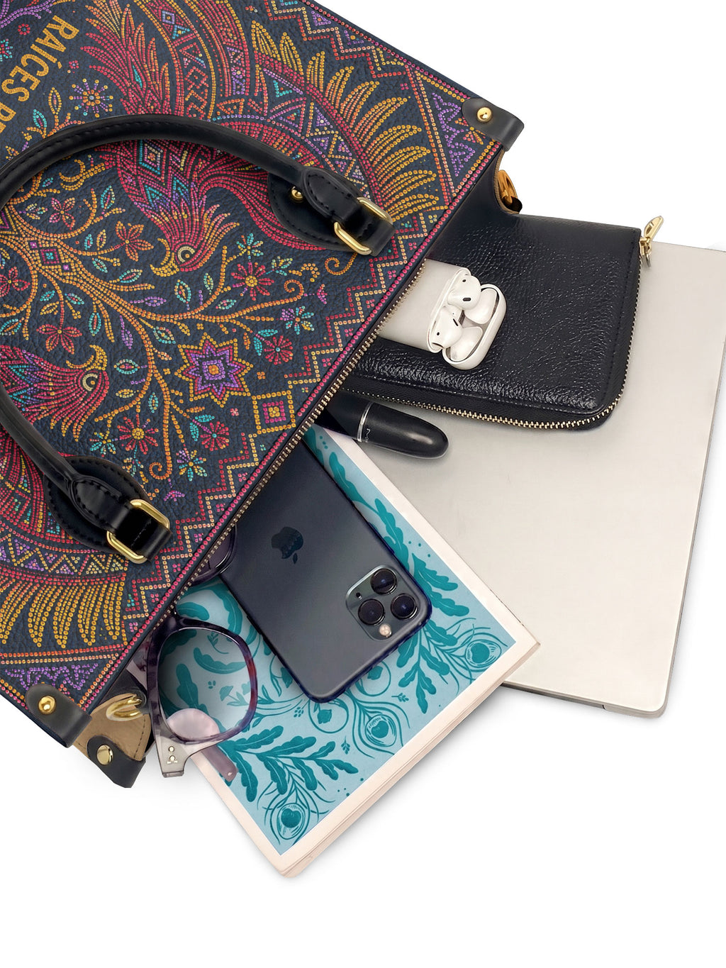 "Raíces profundas, alas libres" ver.1 Leather Handbag - interior | Paleta Bags