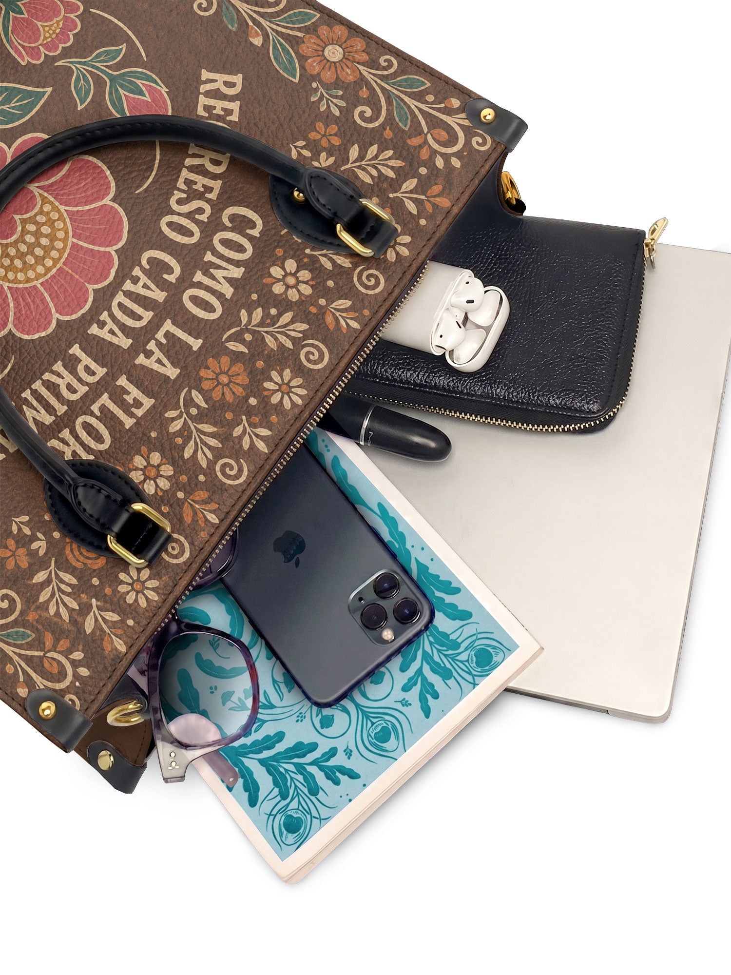 "Como la flor, regreso cada primavera" ver.4 Leather Handbag - interior | Paleta Bags
