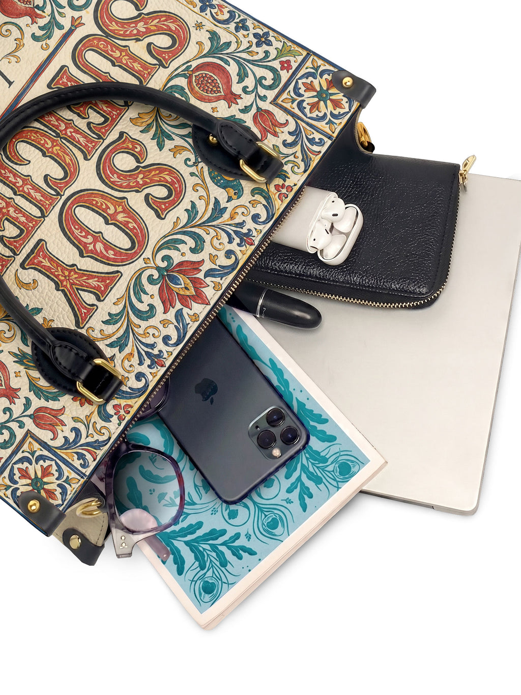 "Soy suficiente, tal y como soy" ver.1 Leather Handbag - interior | Paleta Bags