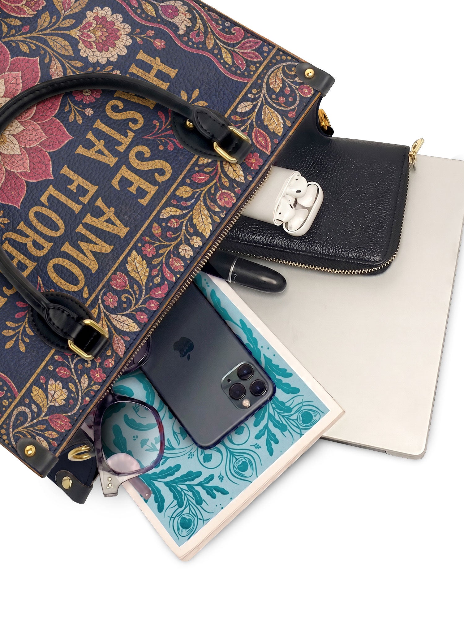"Se amó hasta florecer" ver.4 Leather Handbag - interior | Paleta Bags