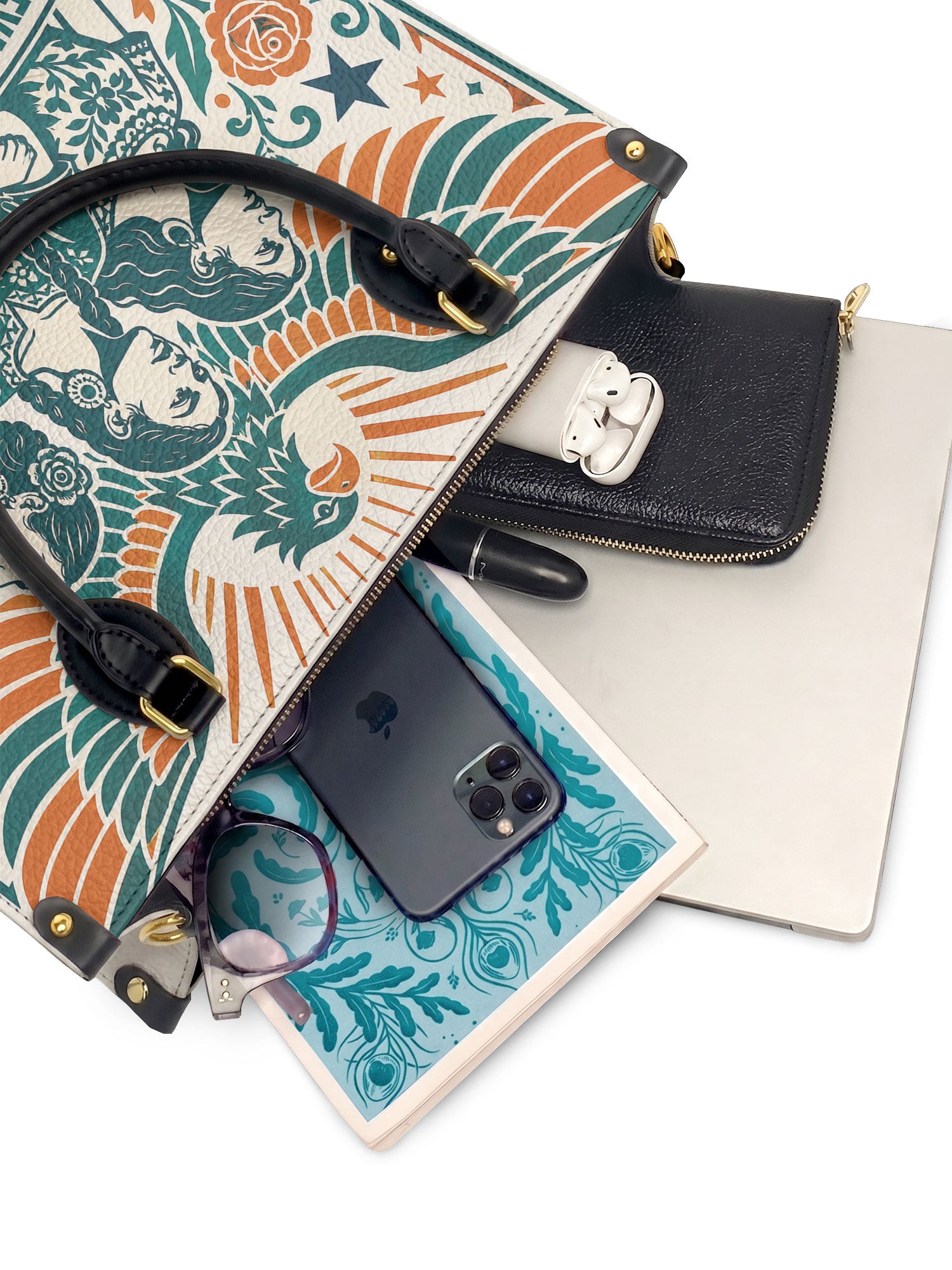 "Llevada por mujeres que inspiran" ver.3 Leather Handbag - interior | Paleta Bags