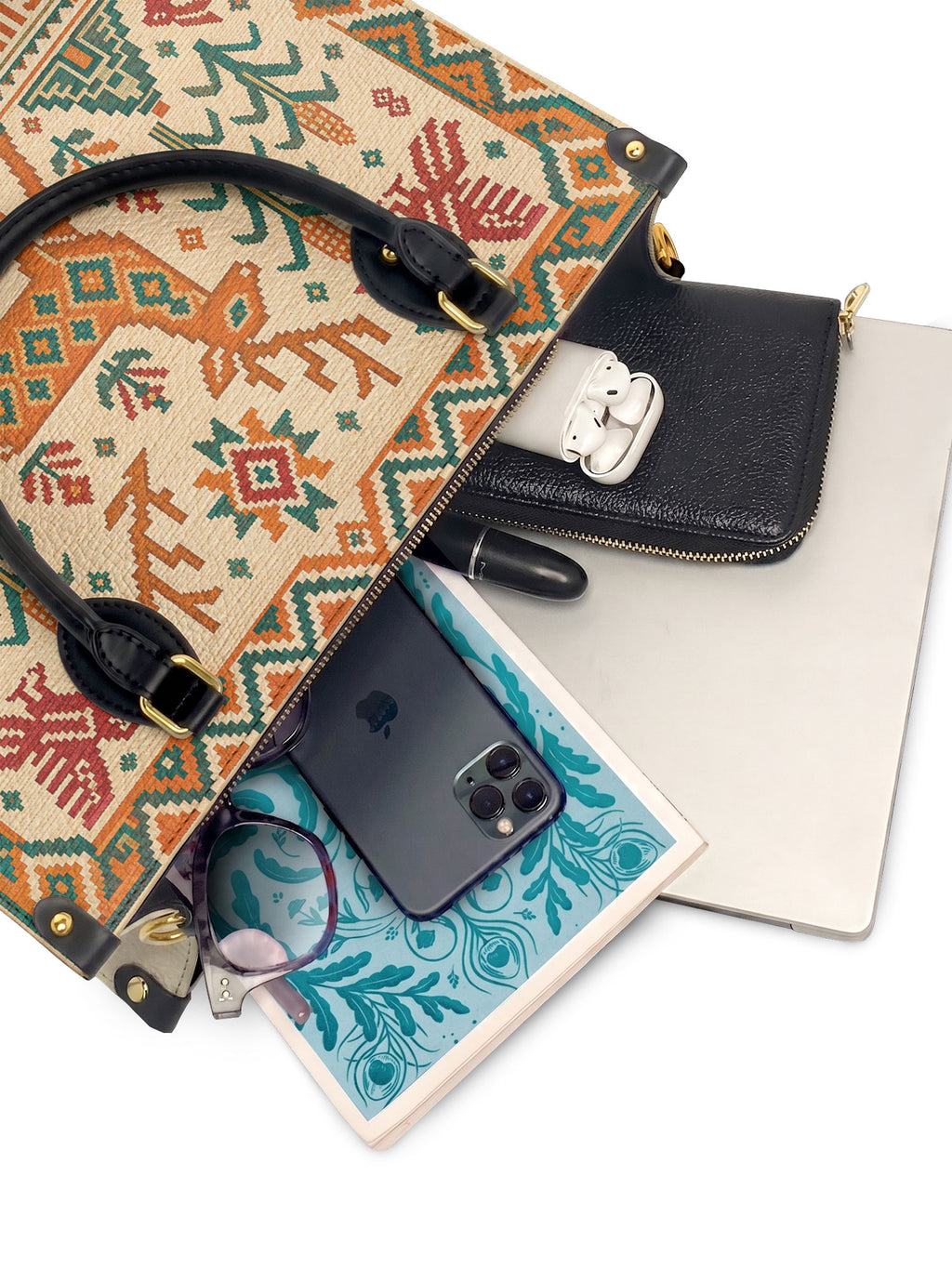 "Orgullosa de donde vengo" ver.1 Leather Handbag - interior | Paleta Bags