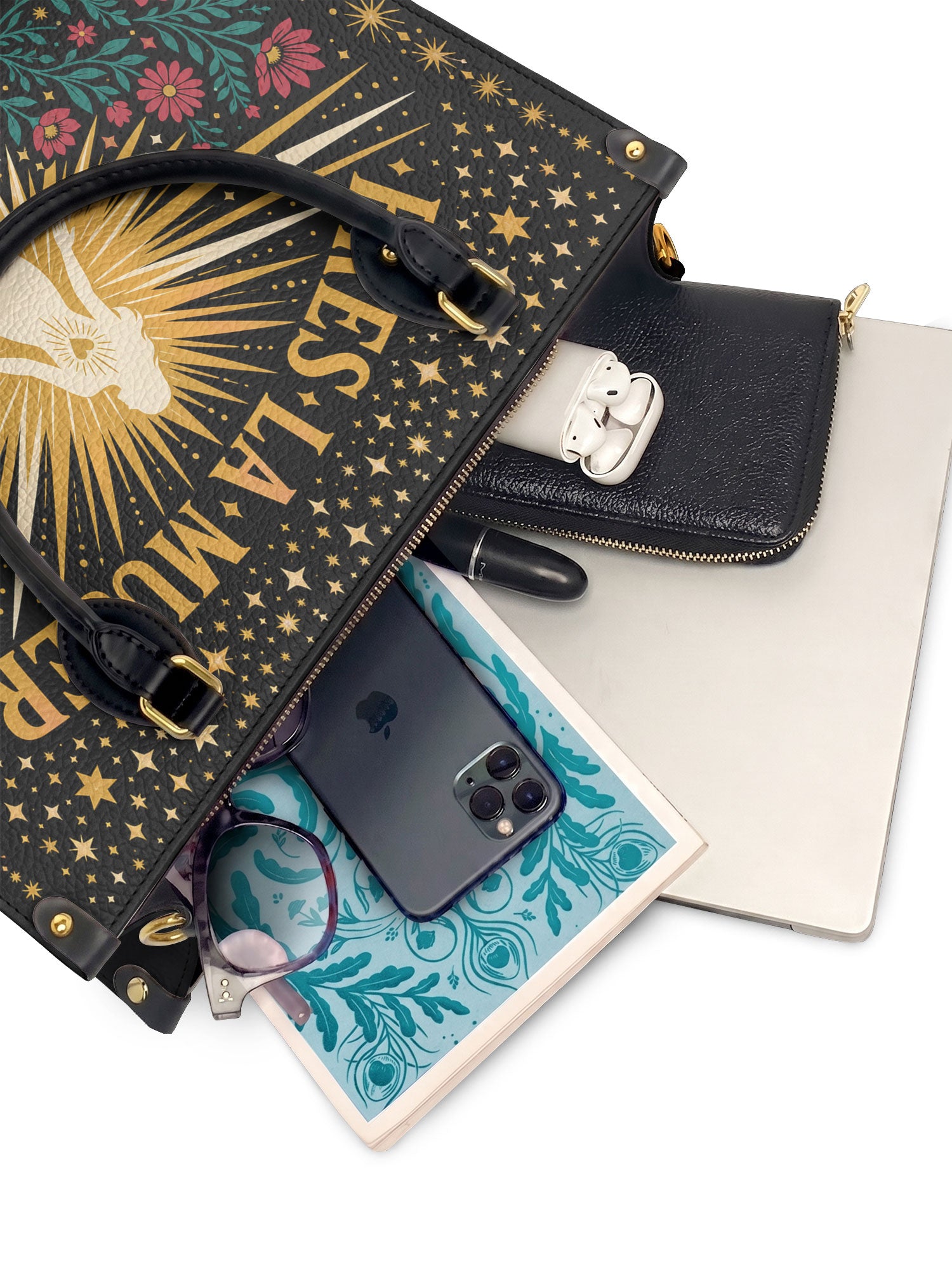 "Eres la mujer que alguna vez soñaste ser" ver.9 Leather Handbag - interior | Paleta Bags