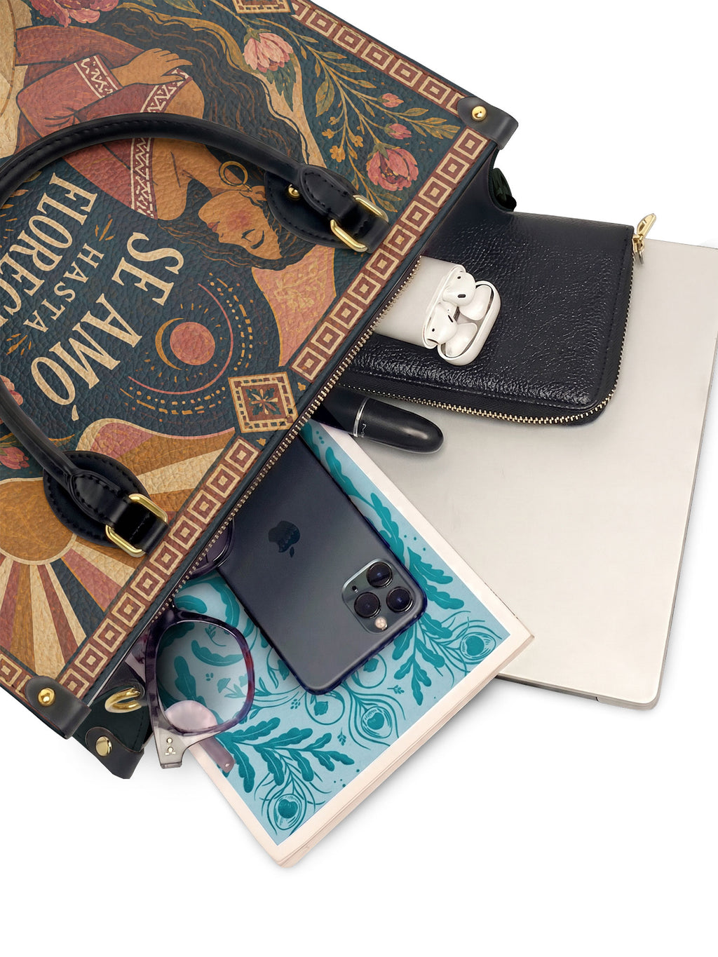 "Se amó hasta florecer" ver.1 Leather Handbag - interior | Paleta Bags