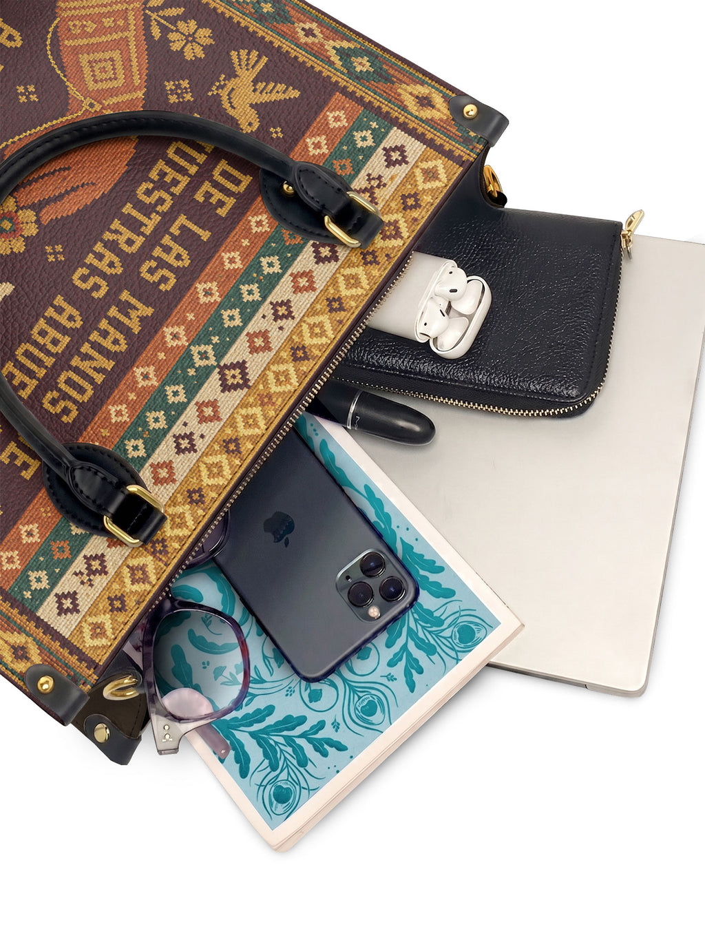 "De las manos de nuestras abuelas a las nuestras" ver.3 Leather Handbag - interior | Paleta Bags