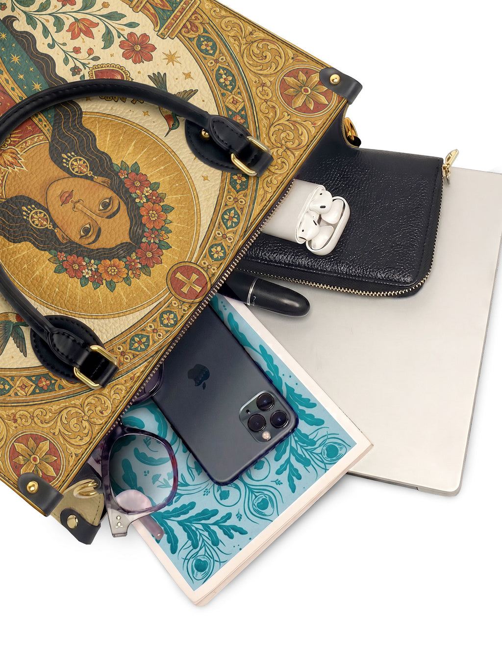 "Mi amor propio es sagrado" ver.2 Leather Handbag - interior | Paleta Bags