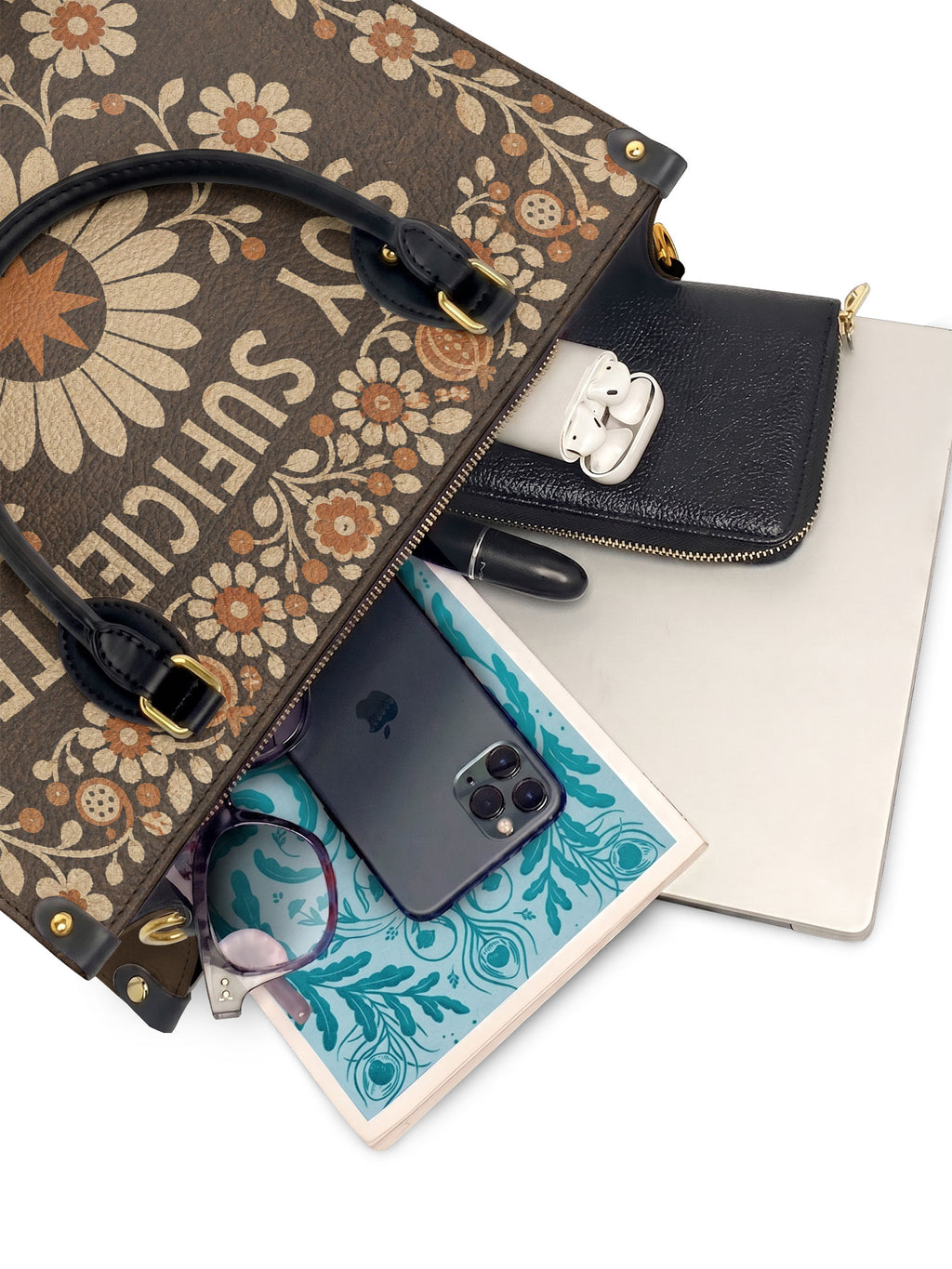 "Soy suficiente, tal y como soy" ver.6 Leather Handbag - interior | Paleta Bags