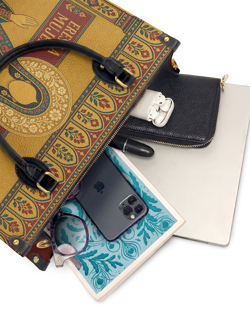 "Eres la mujer que alguna vez soñaste ser" ver.6 Leather Handbag - interior | Paleta Bags