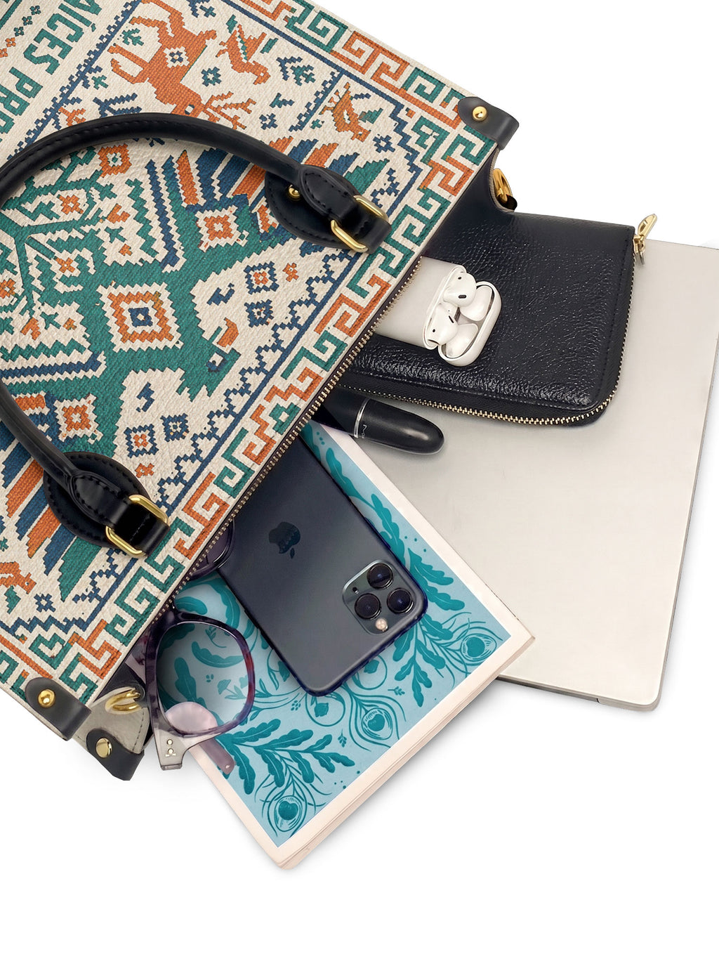 "Raíces profundas, alas libres" ver.4 Leather Handbag - interior | Paleta Bags