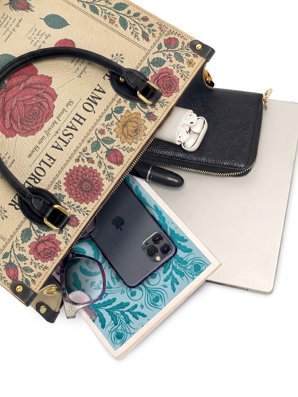 "Se amó hasta florecer" ver.5 Leather Handbag - interior | Paleta Bags