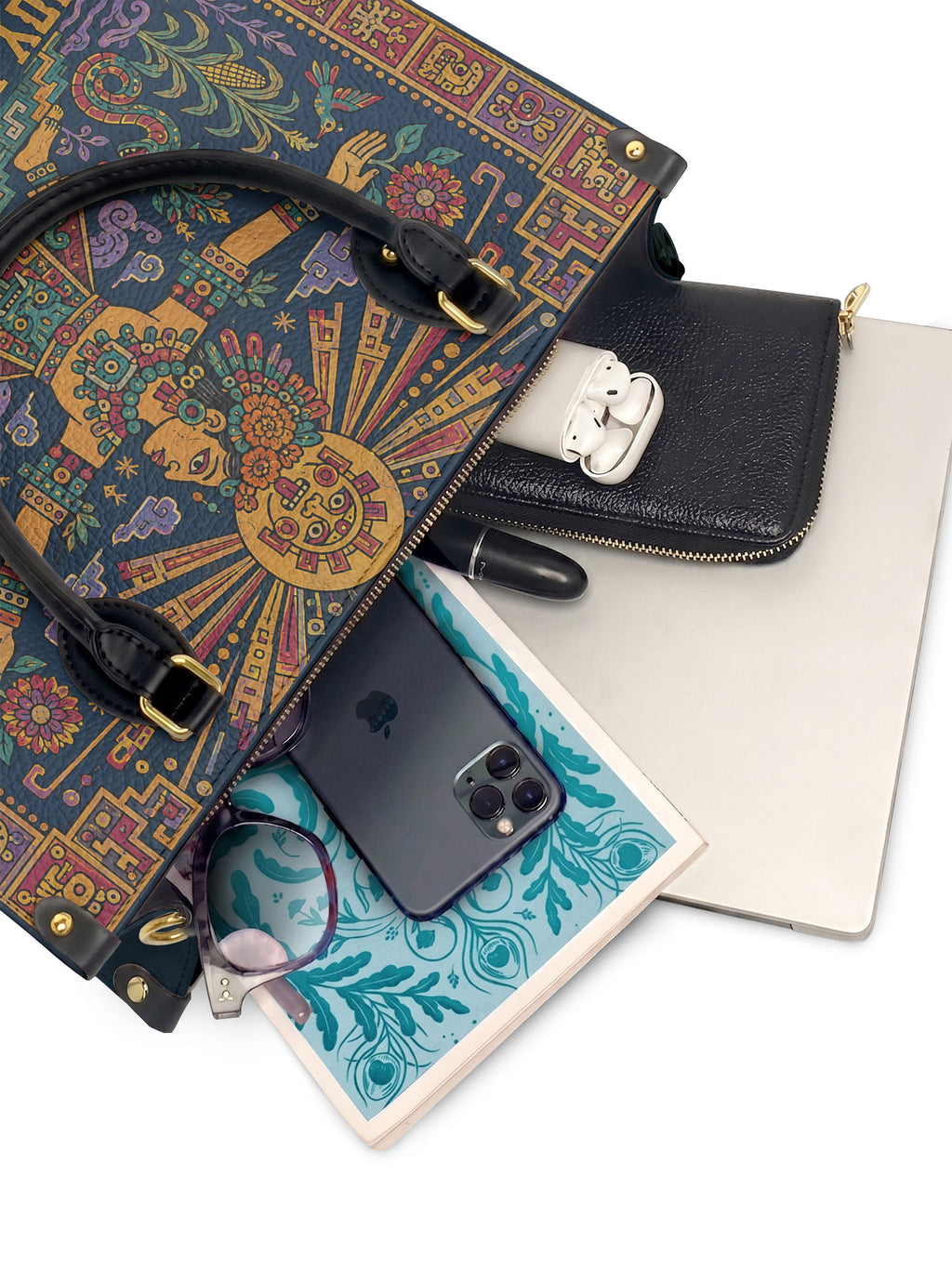 "Soy hija de la tierra" ver.2 Leather Handbag - interior | Paleta Bags