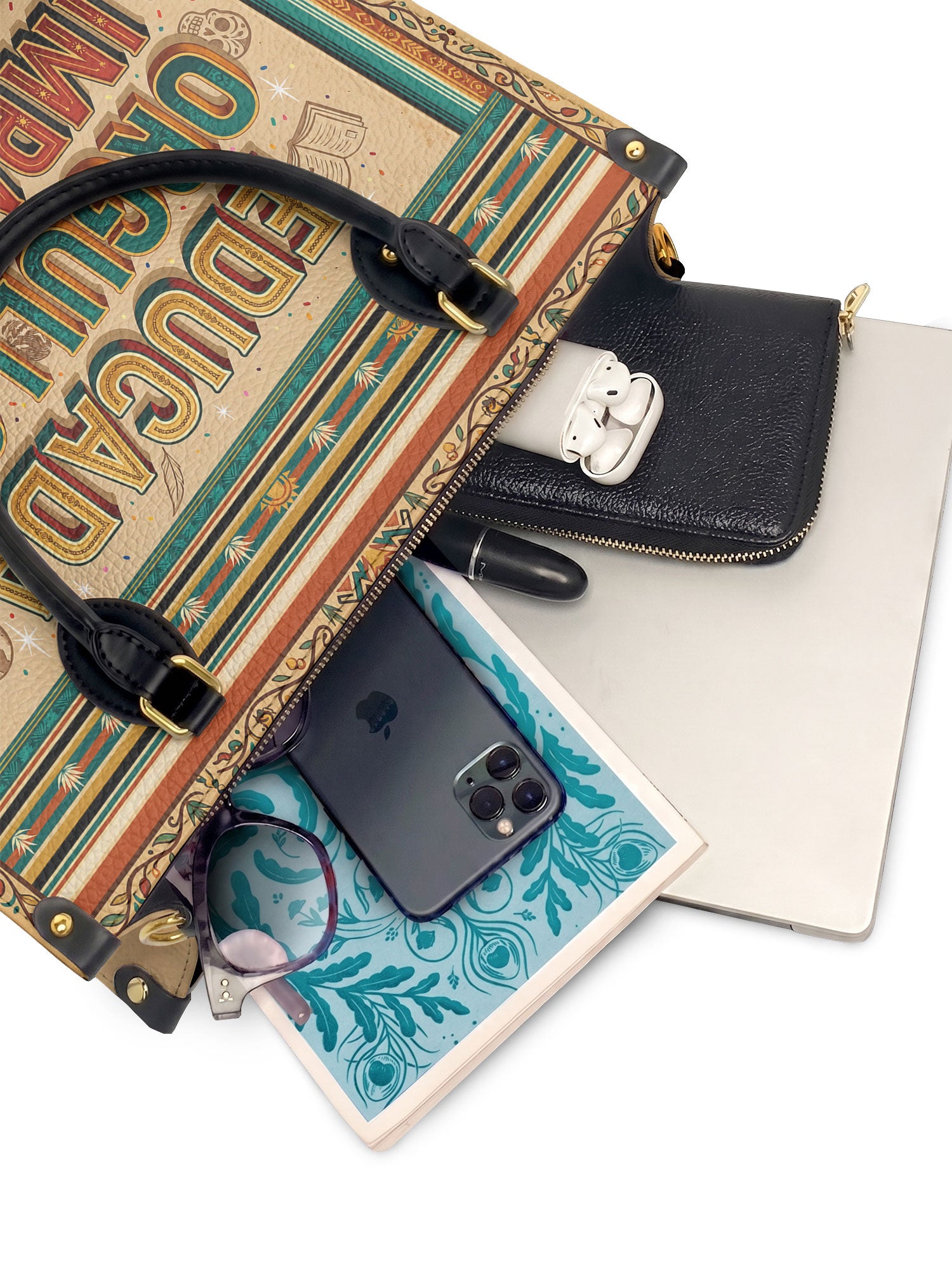 "Educada. Orgullosa. Imparable" ver.4 Leather Handbag - interior | Paleta Bags