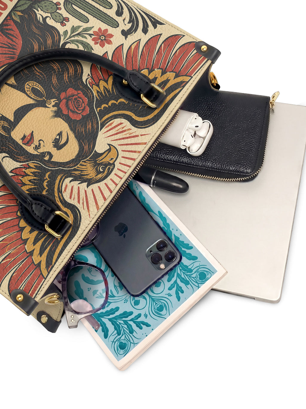 "El dolor me enseñó a ser fuerte" ver.3 Leather Handbag - interior | Paleta Bags