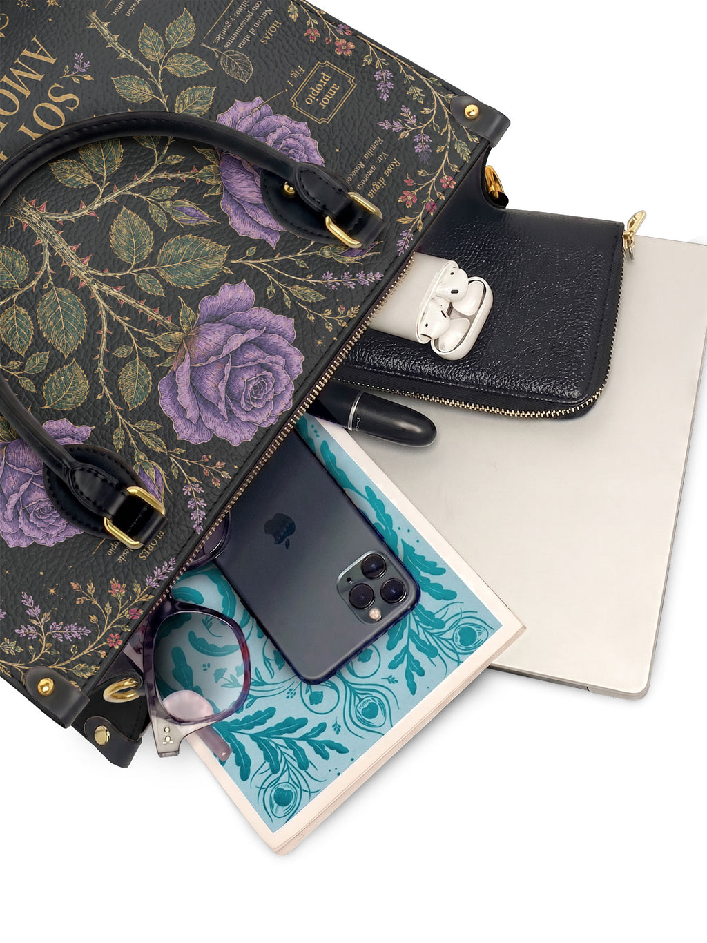 "Otomi Wild Embroidery" ver.4 Leather Handbag - interior | Paleta Bags