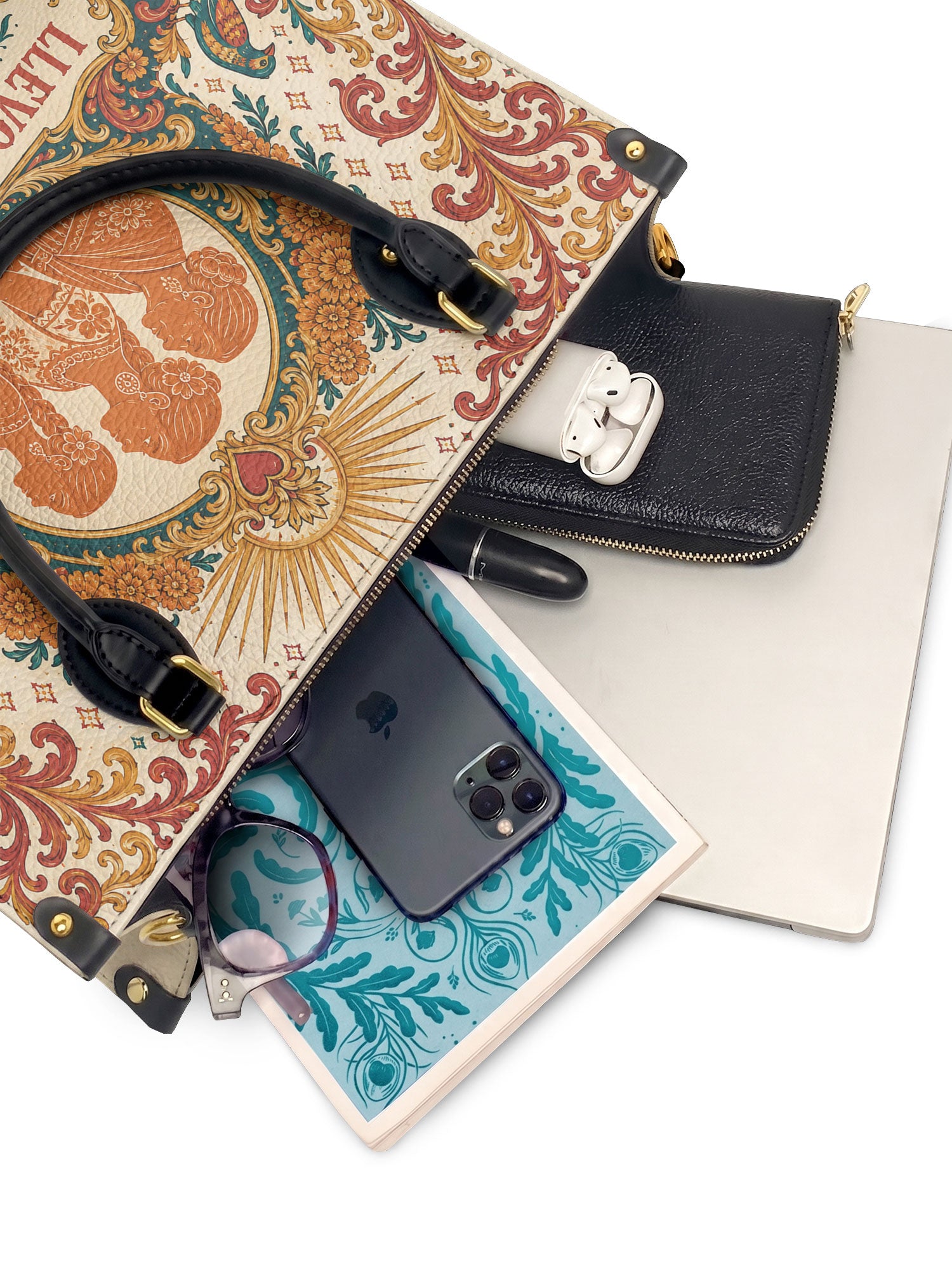 "Llevo a mis ancestros en la sangre" ver.5 Leather Handbag - interior | Paleta Bags