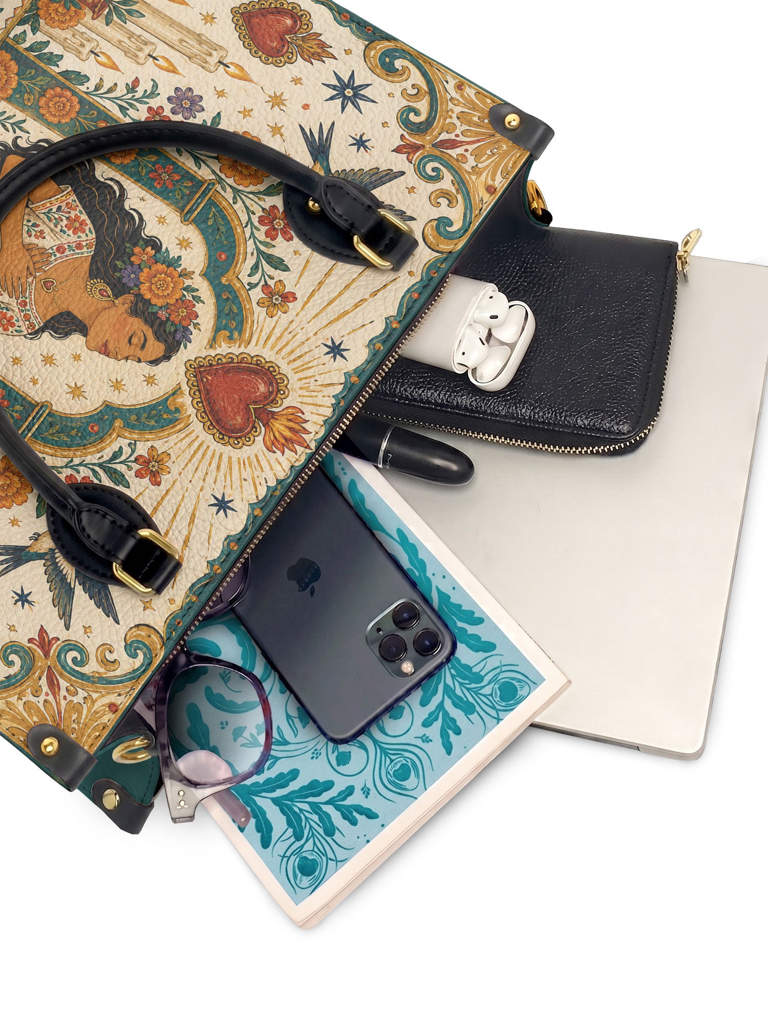 "Mi amor propio es sagrado" ver.1 Leather Handbag - interior | Paleta Bags