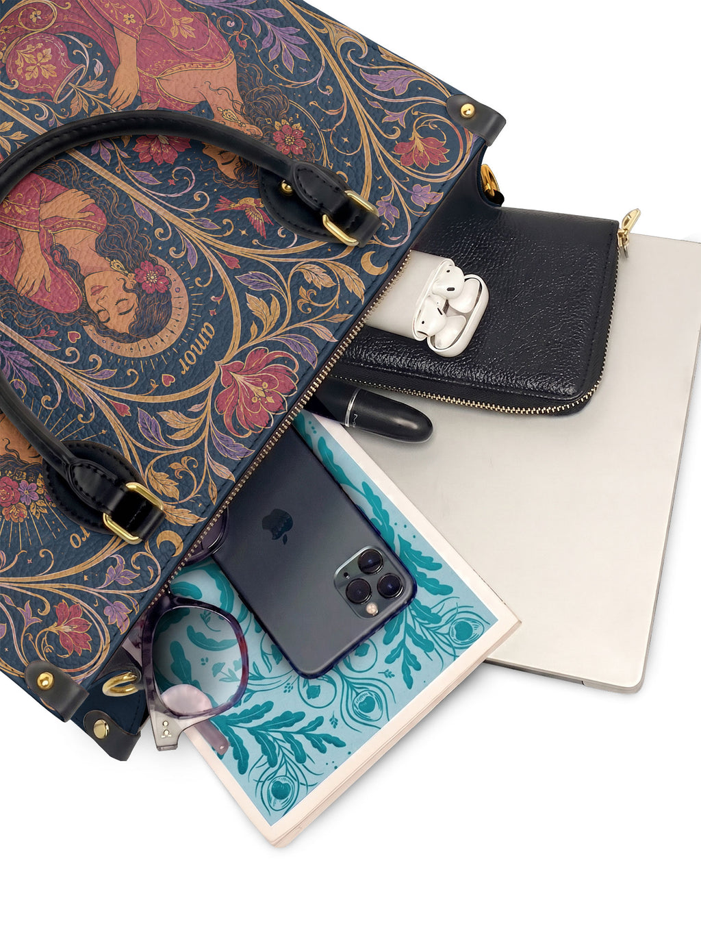 "Me cuido, me amo, me honro" ver.3 Leather Handbag - interior | Paleta Bags