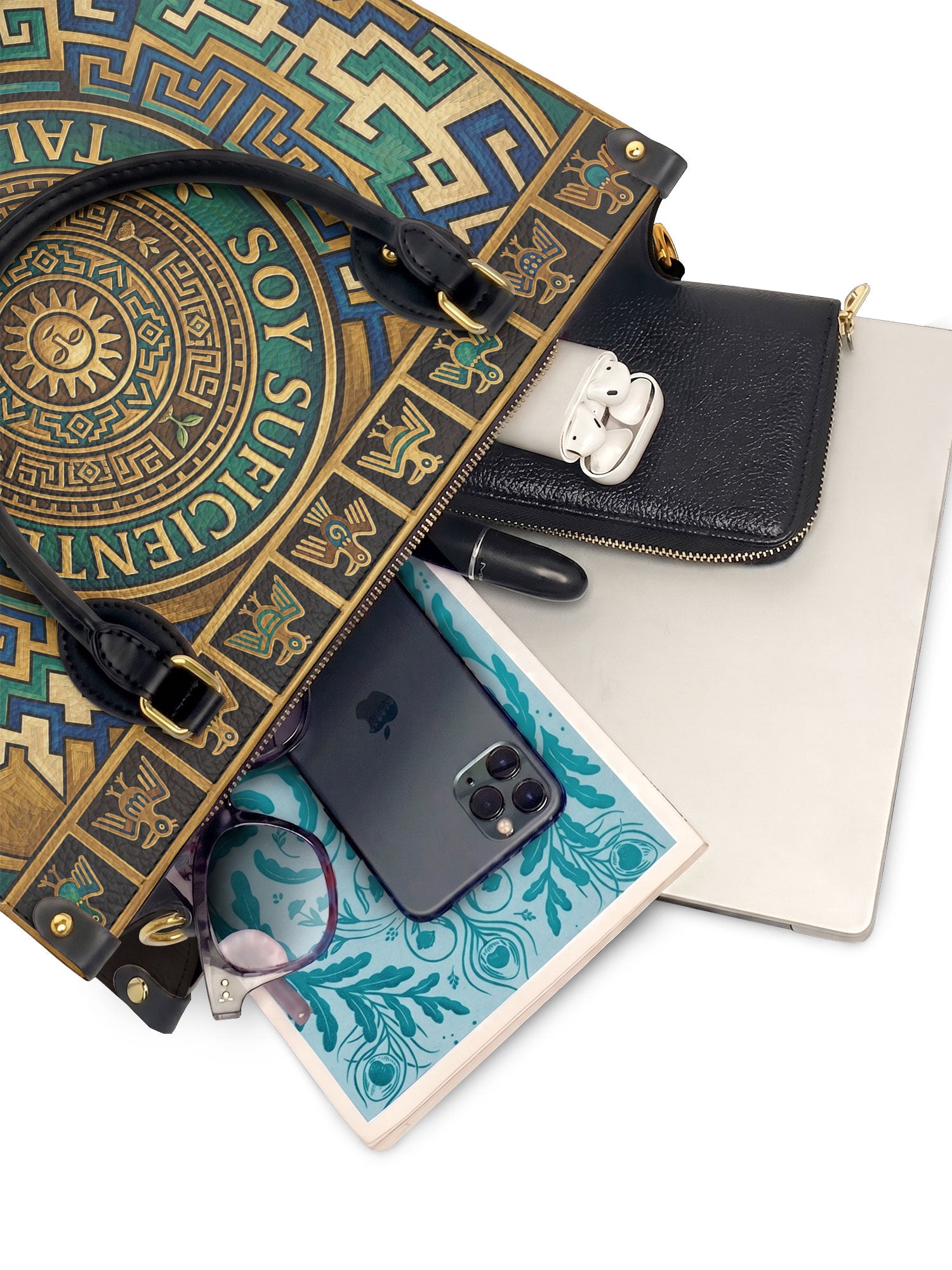 "Soy suficiente, tal y como soy" ver.10 Leather Handbag - interior | Paleta Bags