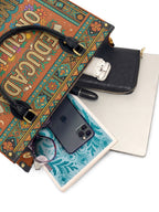 "Educada. Orgullosa. Imparable" ver.1 Leather Handbag - interior | Paleta Bags