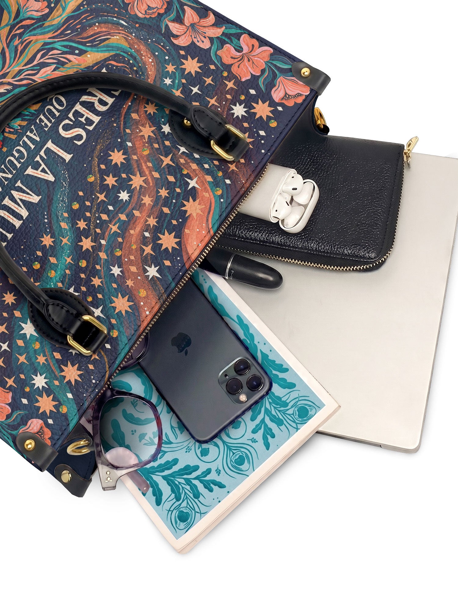 "Eres la mujer que alguna vez soñaste ser" ver.5 Leather Handbag - interior | Paleta Bags