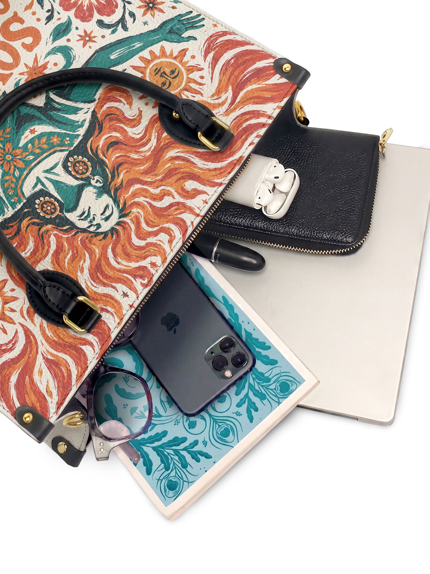 "Soy fuego que no se apaga" ver.4 Leather Handbag - interior | Paleta Bags