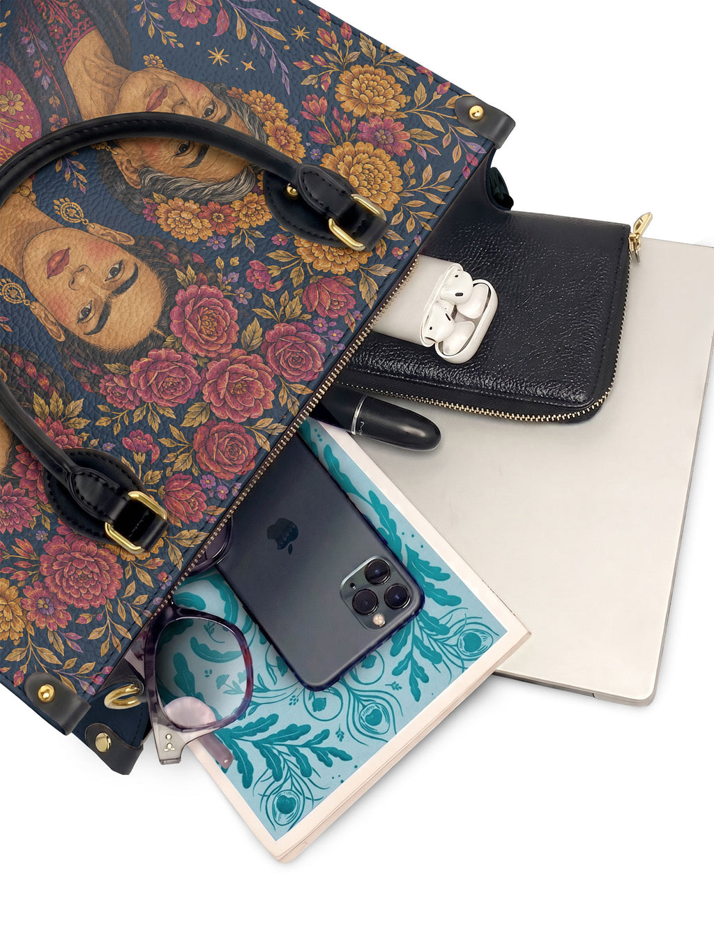 "Llevada por mujeres que inspiran" ver.2 Leather Handbag - interior | Paleta Bags