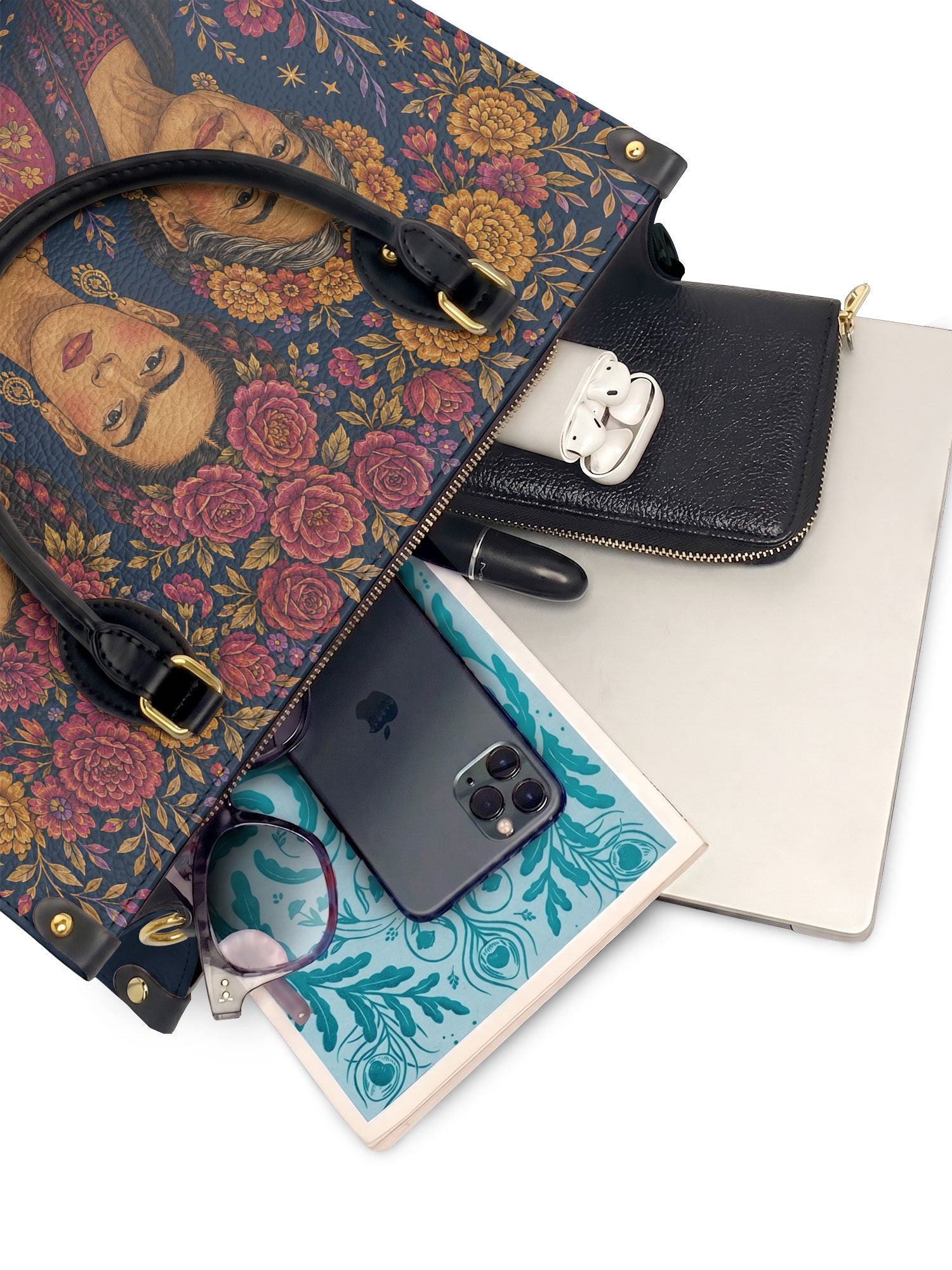 "Llevada por mujeres que inspiran" ver.2 Leather Handbag - interior | Paleta Bags