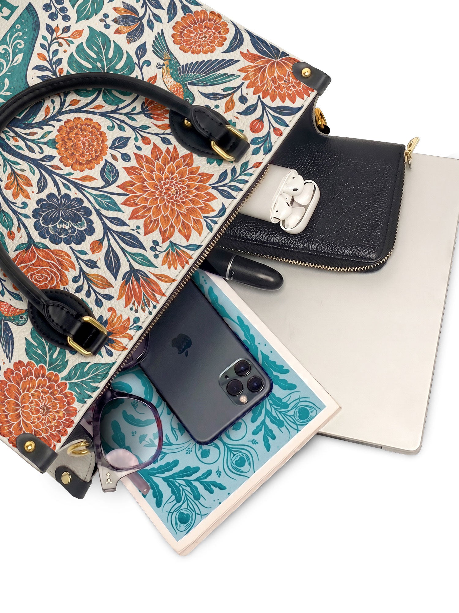"De mis heridas nacen flores" ver.1 Leather Handbag - interior | Paleta Bags