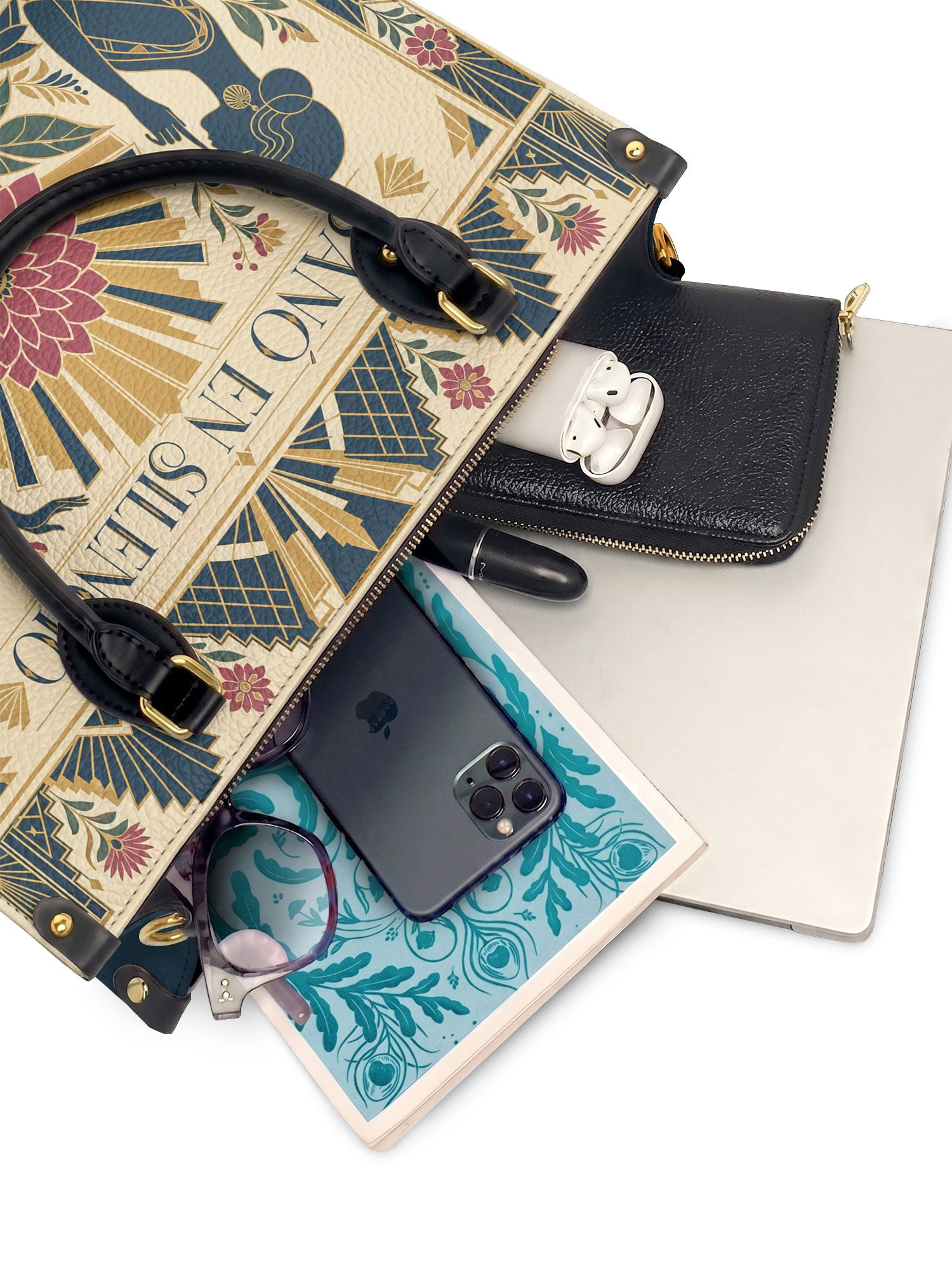 "Sanó en silencio, floreció con fuerza" ver.3 Leather Handbag - interior | Paleta Bags