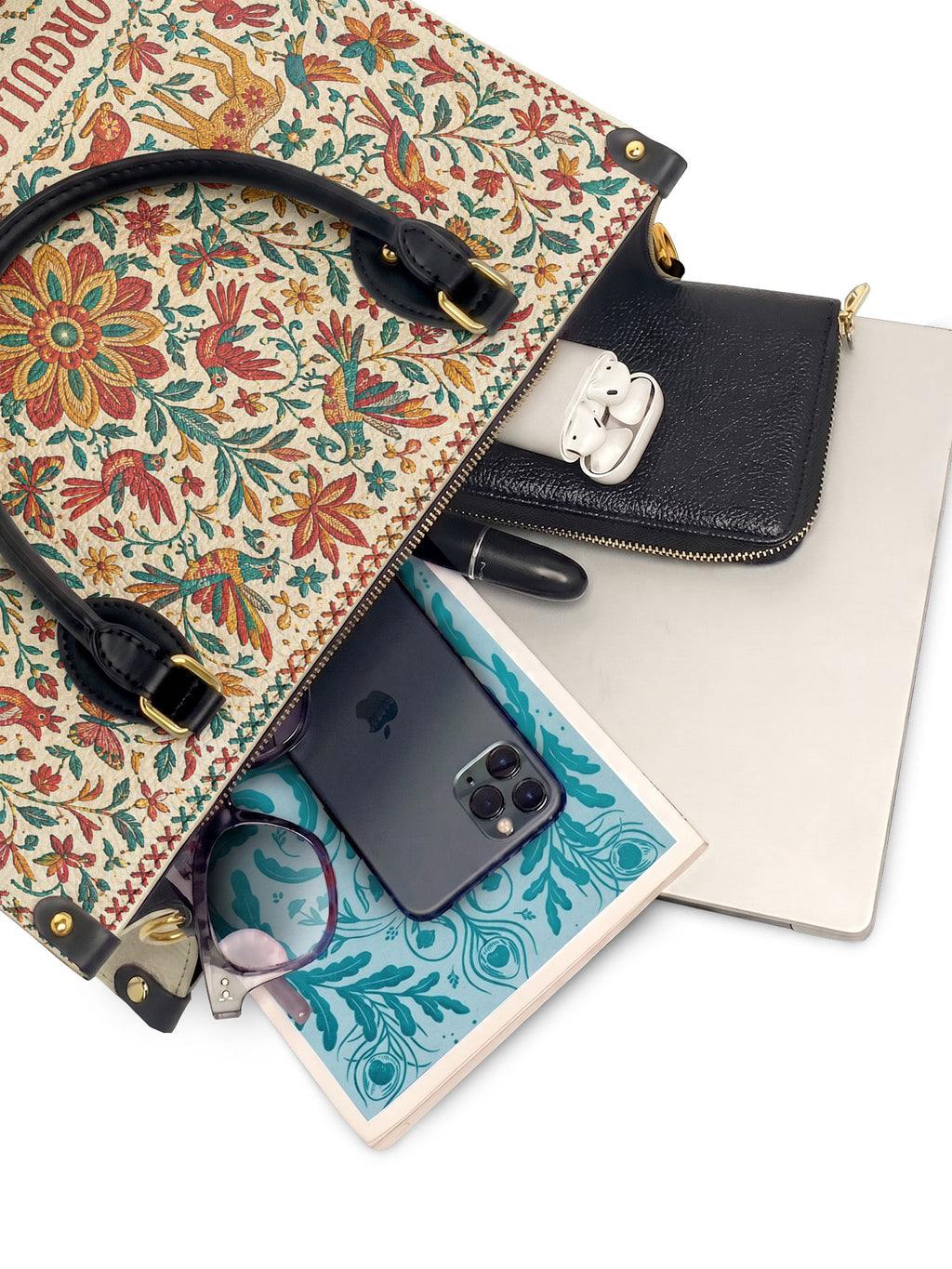 "Orgullosa de donde vengo" ver.2 Leather Handbag - interior | Paleta Bags