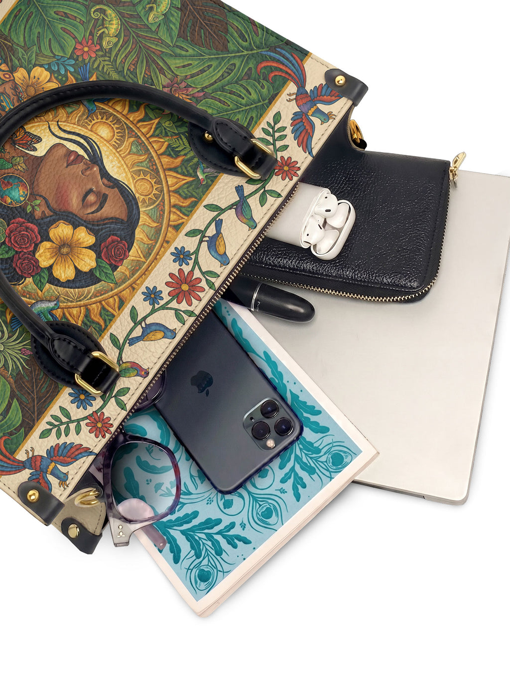 "Soy hija de la tierra" ver.6 Leather Handbag - interior | Paleta Bags
