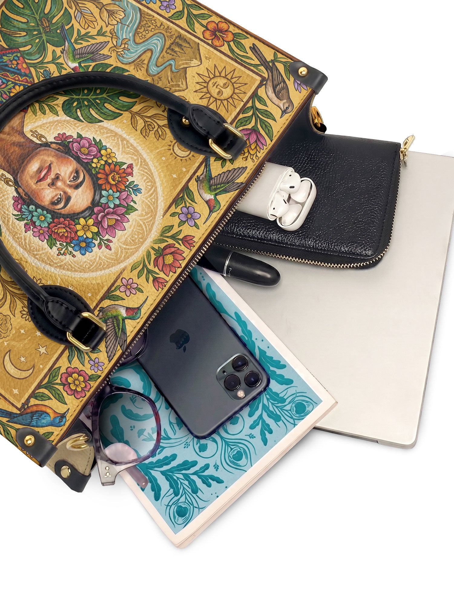 "Se amó hasta florecer" ver.7 Leather Handbag - interior | Paleta Bags