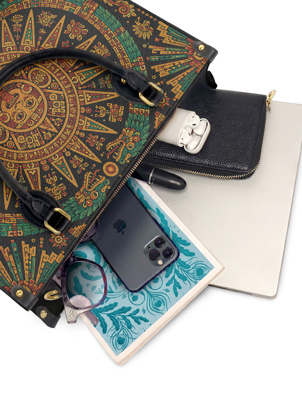"Mi cultura es mi poder" ver.1 Leather Handbag - interior | Paleta Bags