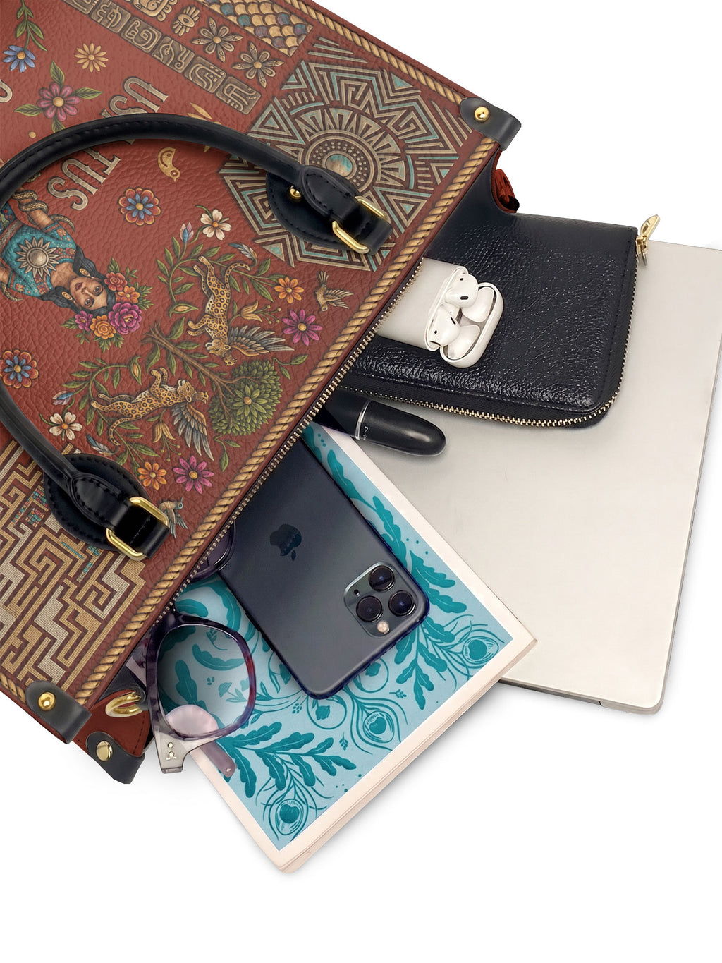 "Usa tus raíces con orgullo" ver.2 Leather Handbag - interior | Paleta Bags