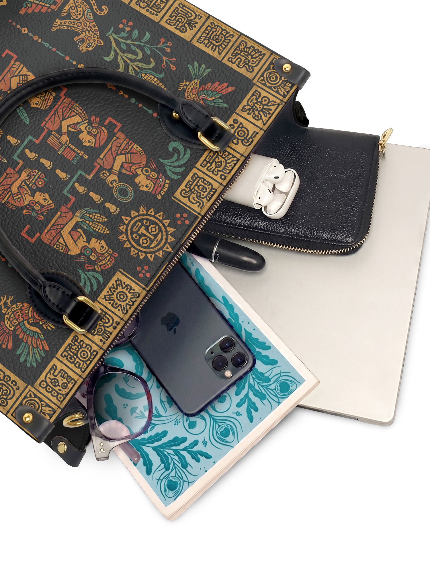 "Llevo a mis ancestros en la sangre" ver.2 Leather Handbag - interior | Paleta Bags