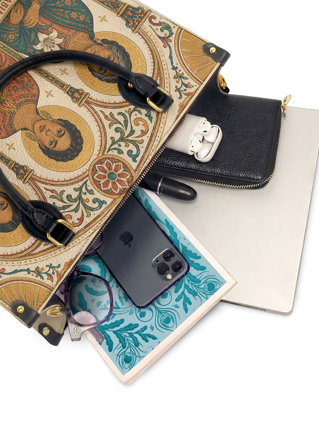 "Llevada por mujeres que inspiran" ver.1 Leather Handbag - interior | Paleta Bags