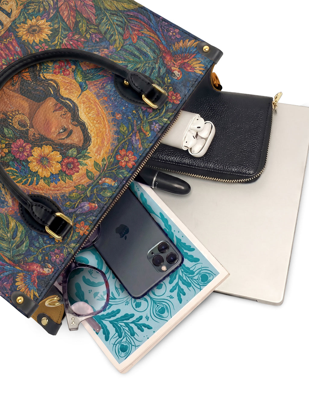 "Soy hija de la tierra" ver.4 Leather Handbag - interior | Paleta Bags