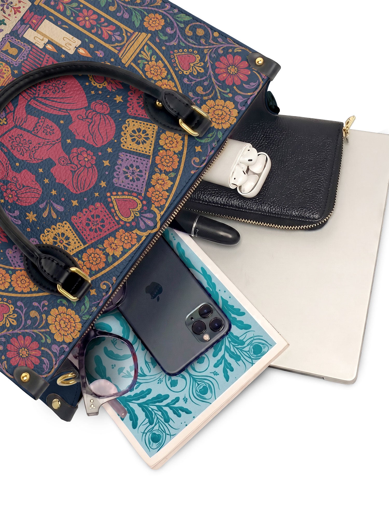 "Llevo a mis ancestros en la sangre" ver.1 Leather Handbag - interior | Paleta Bags